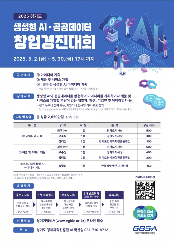 ▲  생성형AI·공공데이터 활용 창업경진대회’ 포스터,