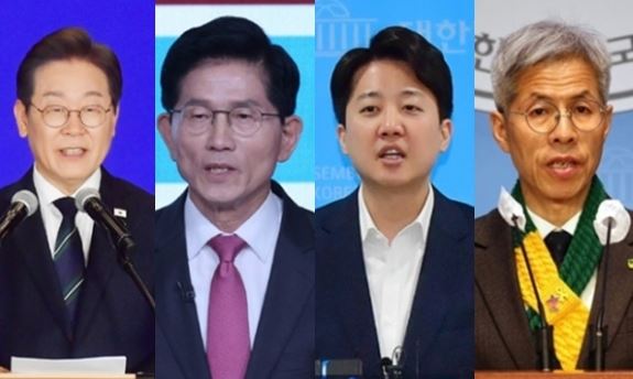 ▲ 이재명(더불어민주당), 김문수(국민의힘), 이준석(개혁신당), 권영국(민주노동당),