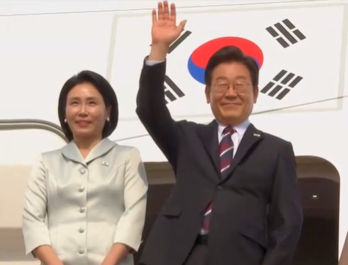 ▲ 이재명 대통령 서울공항 출발 모습 (KTV 방송화면 캡춰)