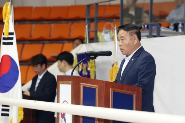▲ 제5회 수원시장애인태권도협회장배 장애인태권도대회(축사)